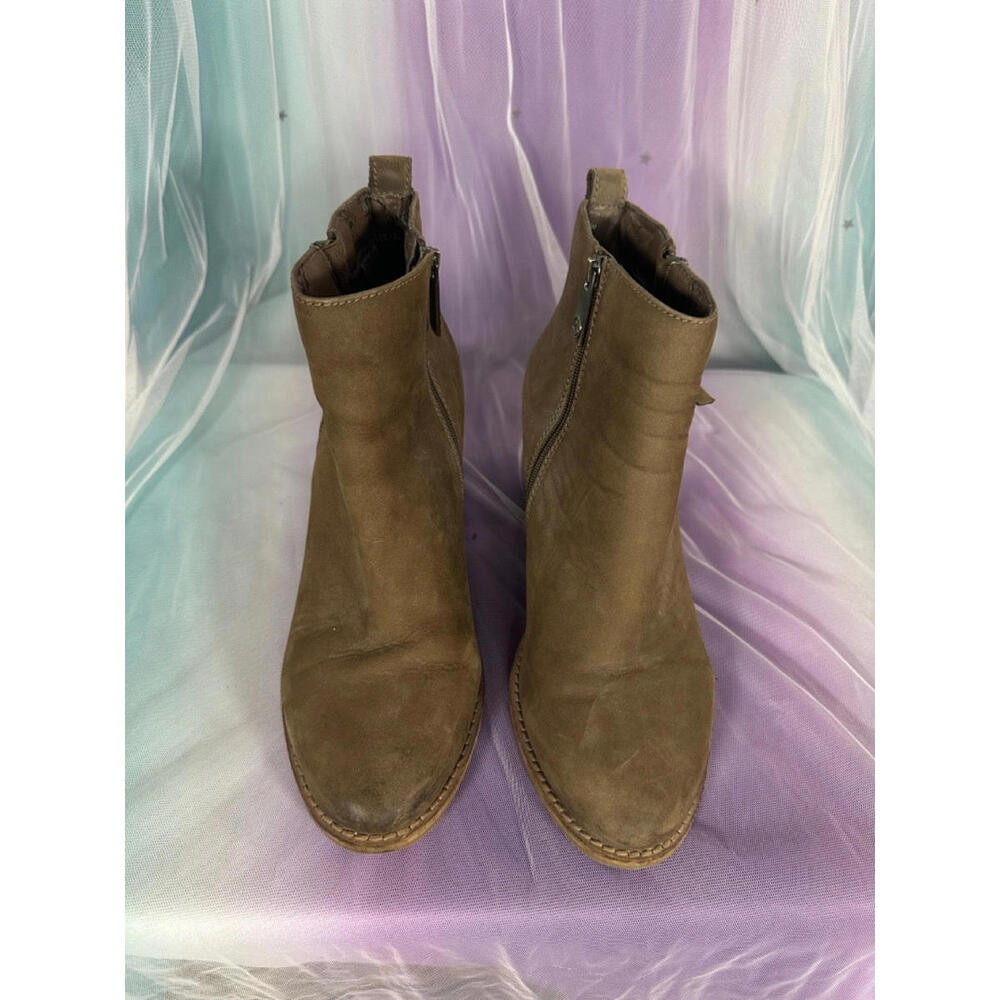 Brown leather booties